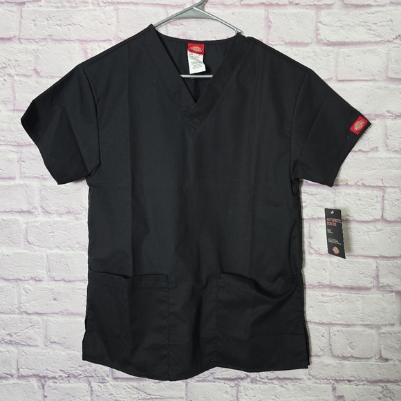 Dickies Women's Black V-Neck 2 Pocket Scrub Top Size XS NWT - Picture 5 of 10
